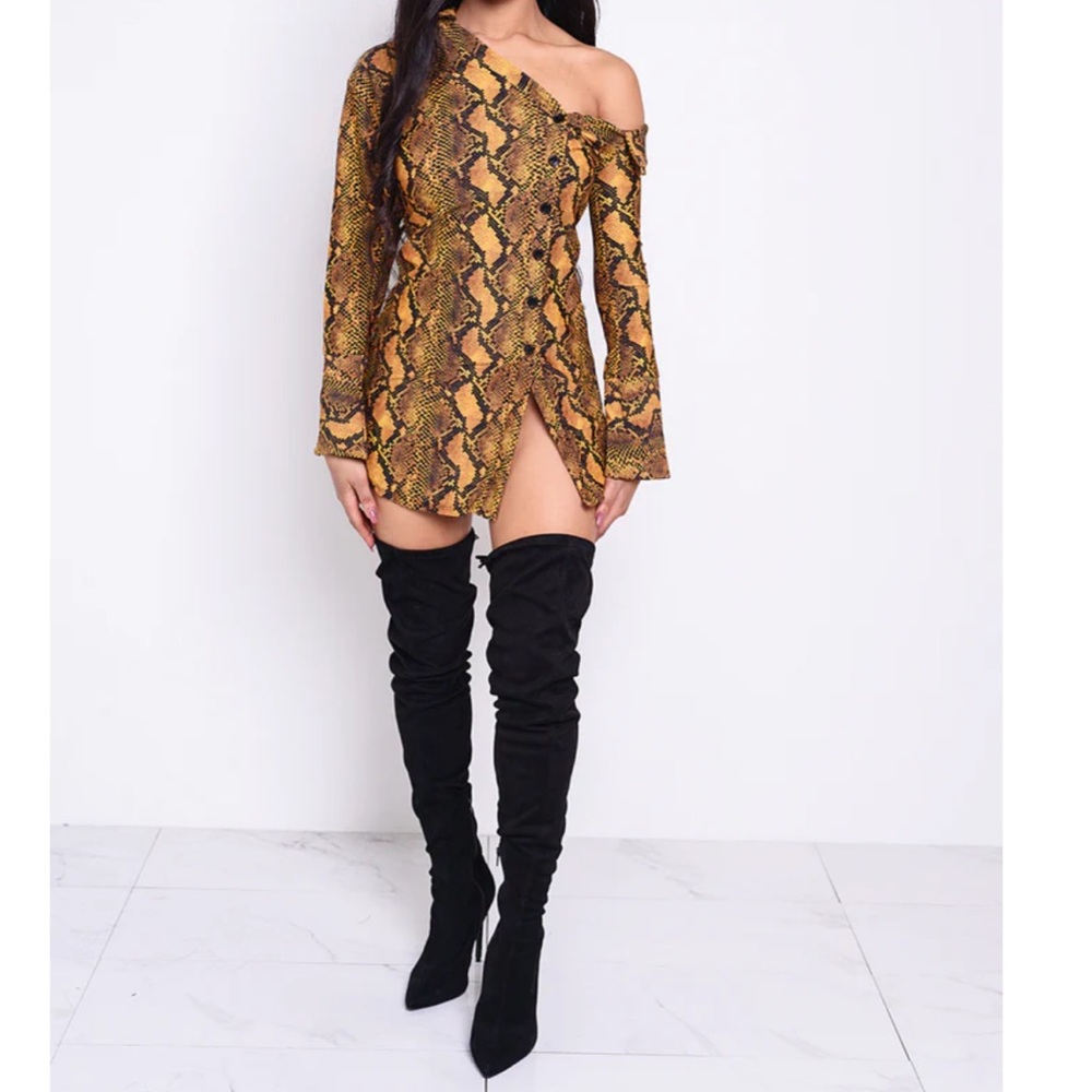 Navy Blue Sparkly Asymmetrical Shirt Dress